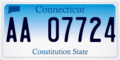 CT license plate AA07724