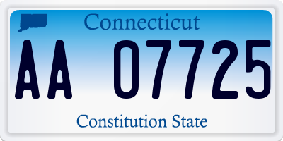 CT license plate AA07725