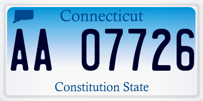 CT license plate AA07726