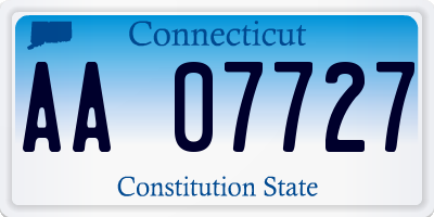 CT license plate AA07727