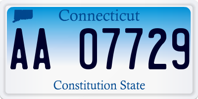 CT license plate AA07729