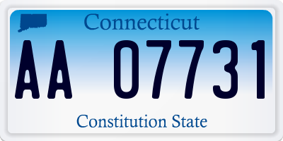 CT license plate AA07731