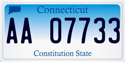 CT license plate AA07733