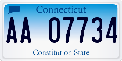 CT license plate AA07734