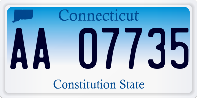 CT license plate AA07735