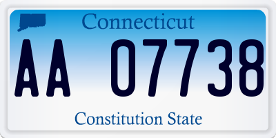 CT license plate AA07738