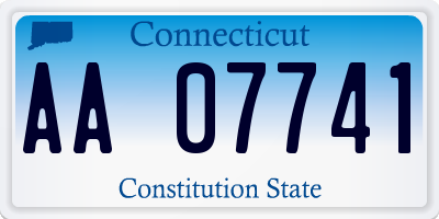 CT license plate AA07741