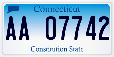 CT license plate AA07742