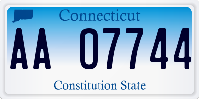 CT license plate AA07744