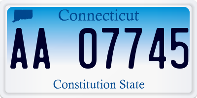 CT license plate AA07745