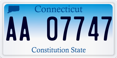 CT license plate AA07747