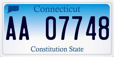 CT license plate AA07748