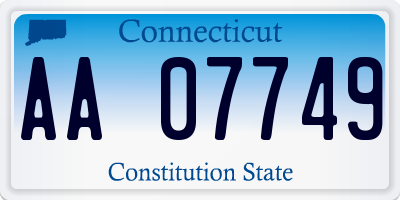 CT license plate AA07749