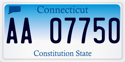 CT license plate AA07750