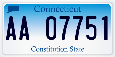 CT license plate AA07751