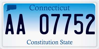 CT license plate AA07752