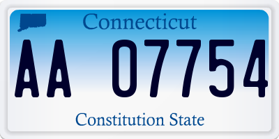 CT license plate AA07754