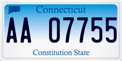 CT license plate AA07755