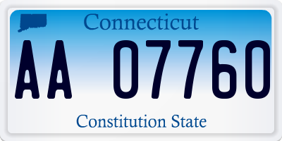 CT license plate AA07760