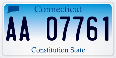 CT license plate AA07761