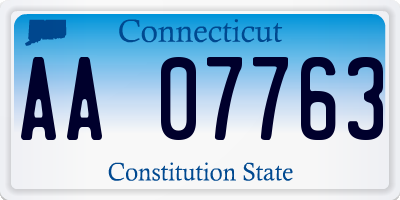 CT license plate AA07763