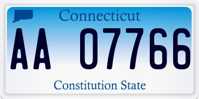CT license plate AA07766