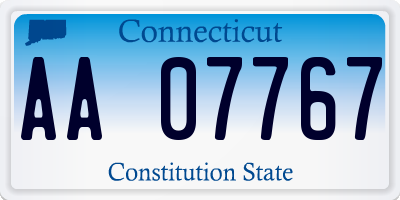 CT license plate AA07767