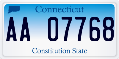 CT license plate AA07768