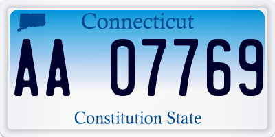 CT license plate AA07769