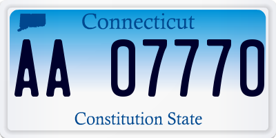 CT license plate AA07770