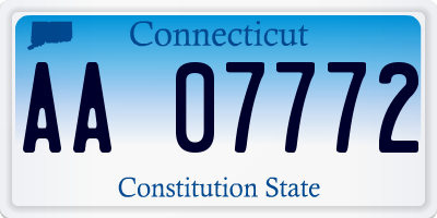 CT license plate AA07772