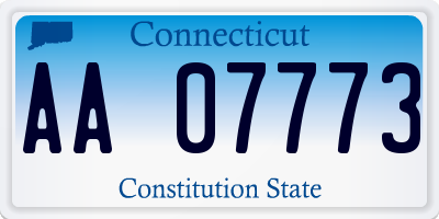 CT license plate AA07773