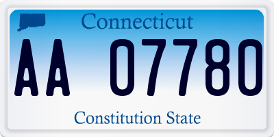 CT license plate AA07780