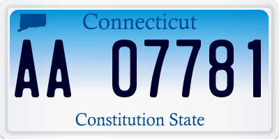 CT license plate AA07781