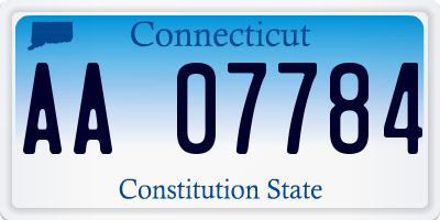 CT license plate AA07784