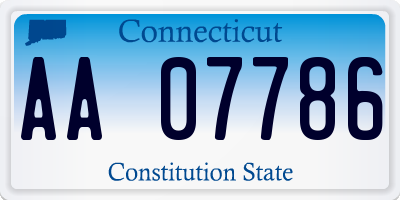 CT license plate AA07786