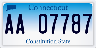 CT license plate AA07787