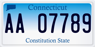 CT license plate AA07789