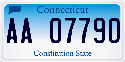 CT license plate AA07790