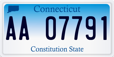 CT license plate AA07791