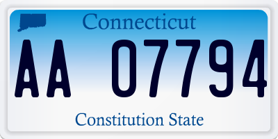 CT license plate AA07794