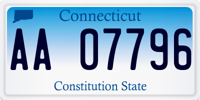 CT license plate AA07796