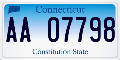 CT license plate AA07798