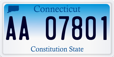 CT license plate AA07801