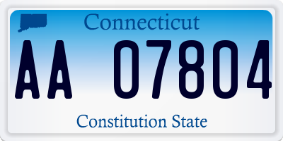 CT license plate AA07804