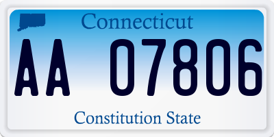 CT license plate AA07806