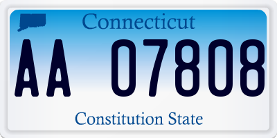 CT license plate AA07808