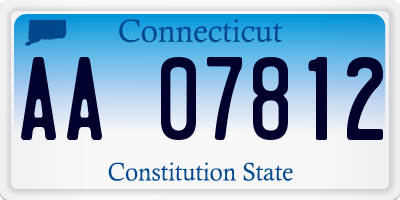 CT license plate AA07812