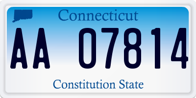 CT license plate AA07814