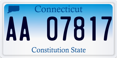 CT license plate AA07817